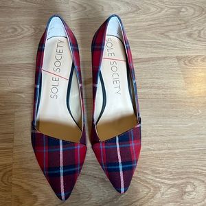 Sole Society Angelica Plaid heels